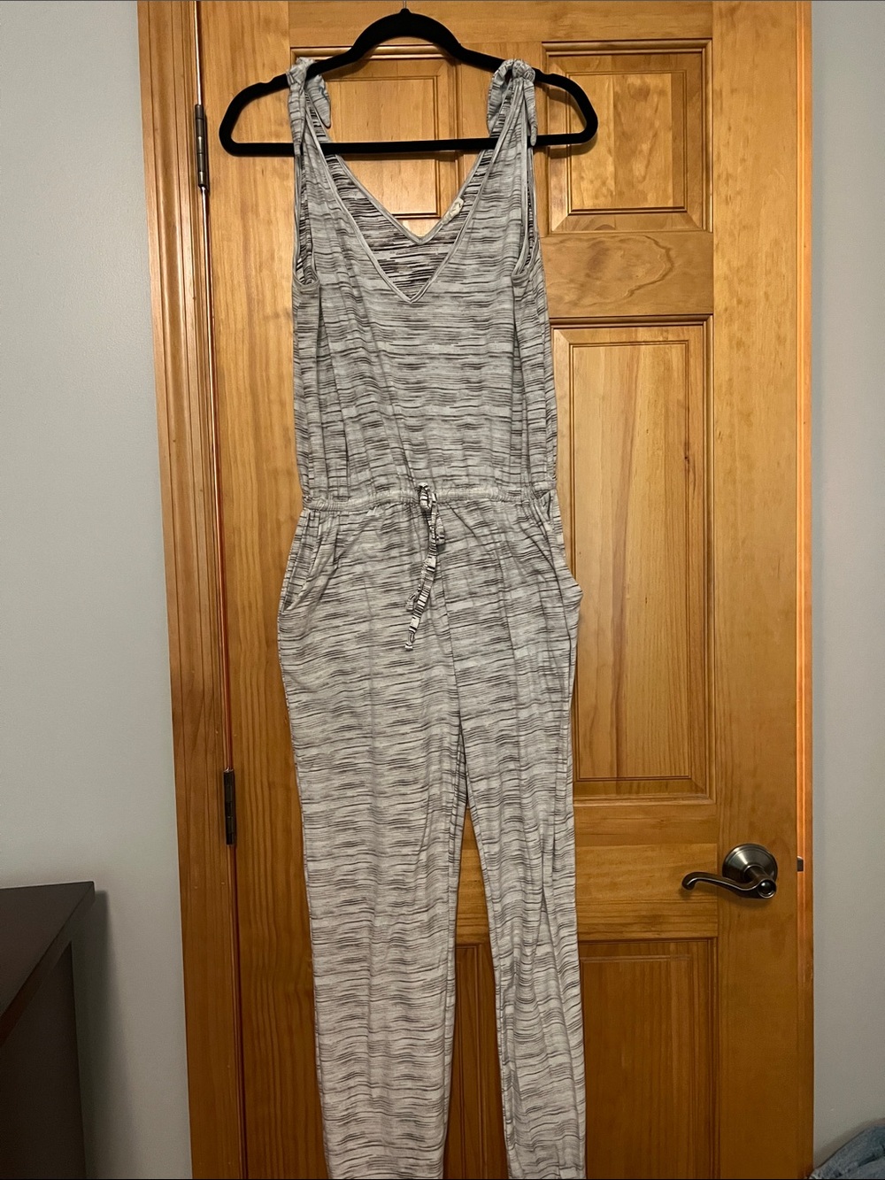 Brownish Marled Women's Sleeveless Jumpsuit with Drawstring Waist